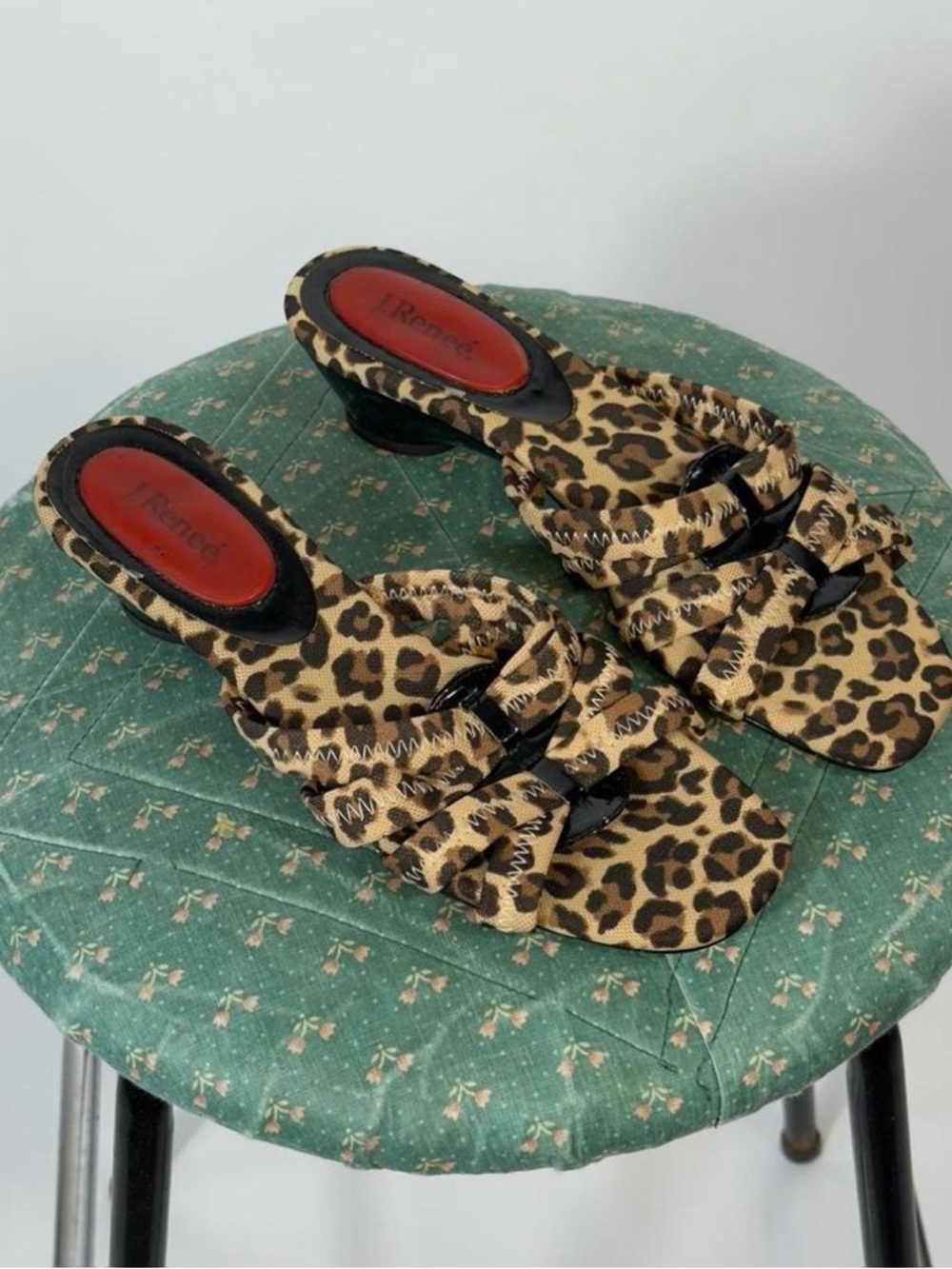 J.Renee Leopard Print Knot-Front Mules in Brown and Black - Picture 4 of 4